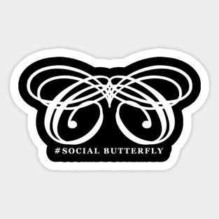 Social Butterfly-White Sticker